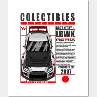 JDM LBWK  NISSAN GTR R-35 WHITE Posters and Art